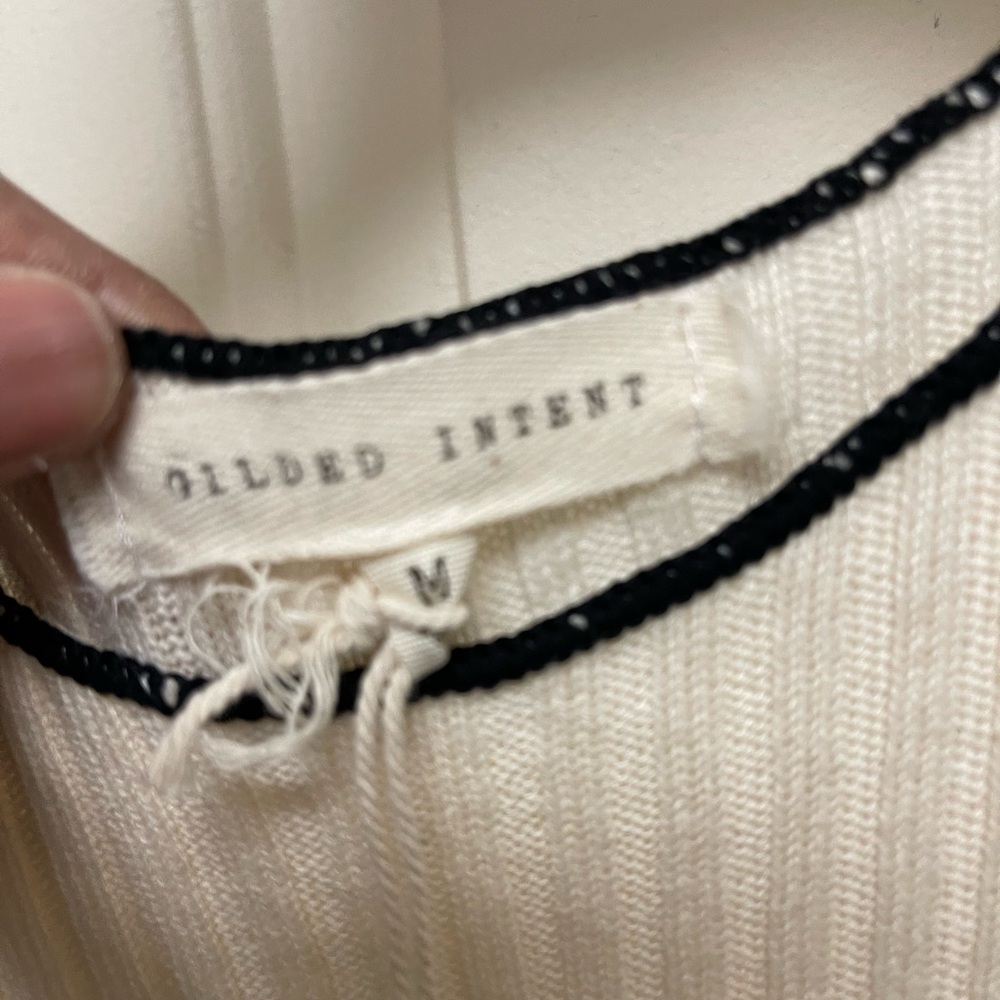 Gilded Intent Cream and Black Patchwork Tank Top … - image 6
